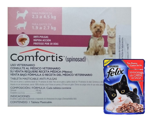 Pastilla Antipulgas Gatos Comfortis 140 Mg (usa) + Regalo