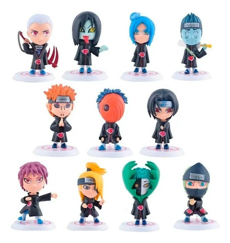 Kit de 11 miniaturas de Akatsuki Itachi Tobi Pain Naruto Shippuden