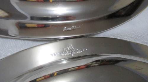 4 Bandejas Redondas Devon Bronce Plateado Argentina 10178 (Usado)