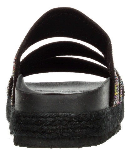 Sandalias Dama Berlín Negro Casual Slideon Suela 3cm Mujer