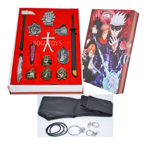 Jujutsu Kaisen Set De Lujo Accesorios Insignias Antifaz