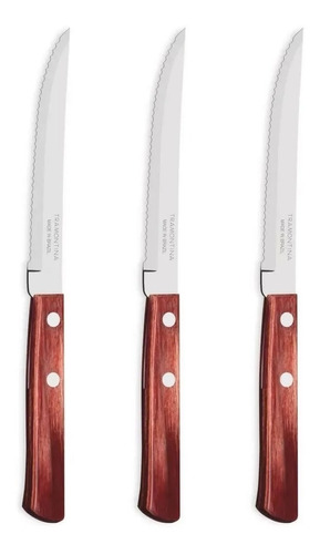 Cuchillo Mesa Asado Tramontina Madera Polywood Pack X 3 Unid