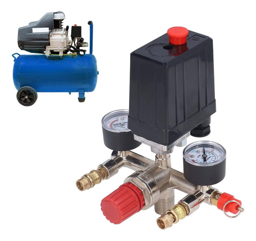 Saiviek Manifold Para Compresor De Aire Interruptor Válvula Presión De Control , Piezas De Compresor De Aire De Bomba De Aire, Conjunto De Interruptor De Presión De Válvula