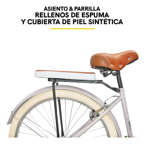 Bicicleta R26 Vintage Crusier Incluye Accesorios Color Blanco hueso
