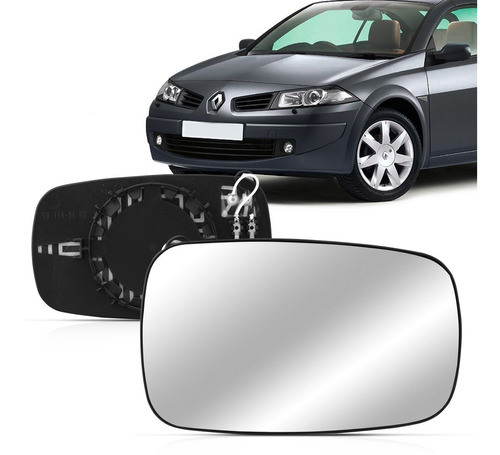 Lente Espelho Retrovisor Com Placa Megane 06 A 09 10 11 12