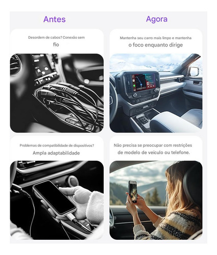 Xuda Mini 2 Em 1 Adaptador Sem Fio Carplay E Android Auto
