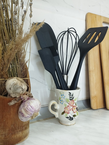 Matbach Utensilios De Cocina De Silicona Cuchara De Silicona Negro