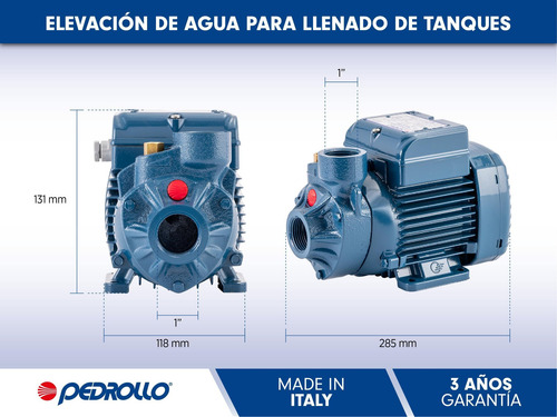 Imagen 4 de 6 de Bomba Periférica Pedrollo Pkm60 0.5hp 35mts 2400 L/hs