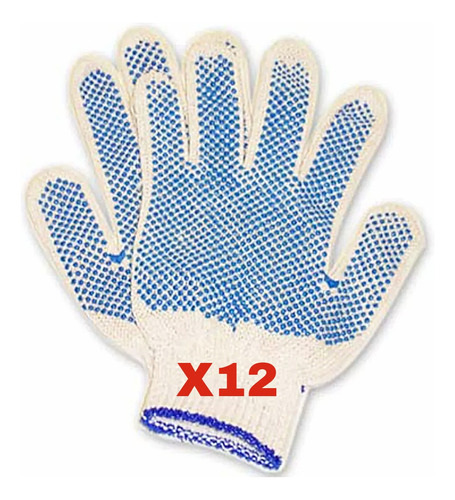 Pack X12 Guantes Moteados De Trabajo Reforzado Resistente