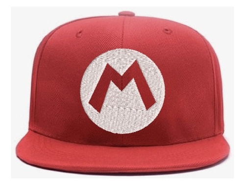 Gorro Snapback Visera Plana Super Mario Bros Bordado