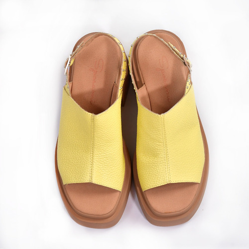 Sandalia Mujer Plataforma Cuero Lemon Moda Verano Sposami