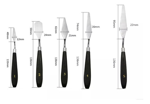 Qk 5 Espátulas For Decorar Tartas Y Alisar Crema Mantequill