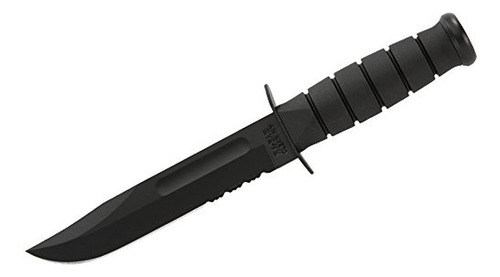 Ka1212-brk Usa Cuchillo De Lucha Negro, Mediano