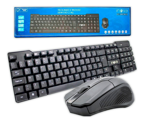 Kit Mouse E Teclado Sem Fio Usb Wireless