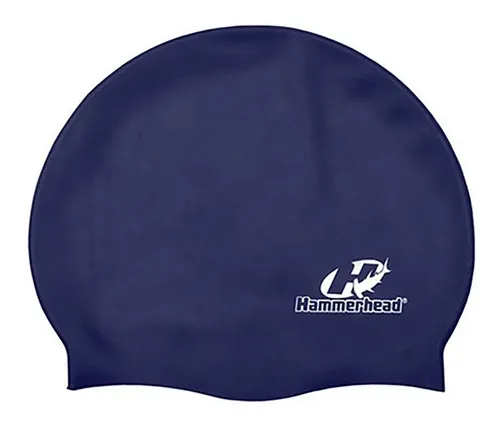 comprar Touca De Natação Silicone Lisa Grande Xl Hammerhead Cor Azul-marinho Desenho Liso
