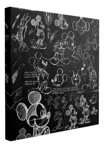 Cuadro Bocetos De Mickey, Evolución De Un Ícono 40x40