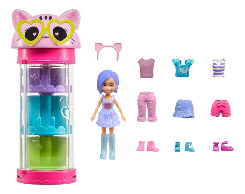 Polly Pocket Set De Juego Tubo De Modas Giratorio Gatito Varios