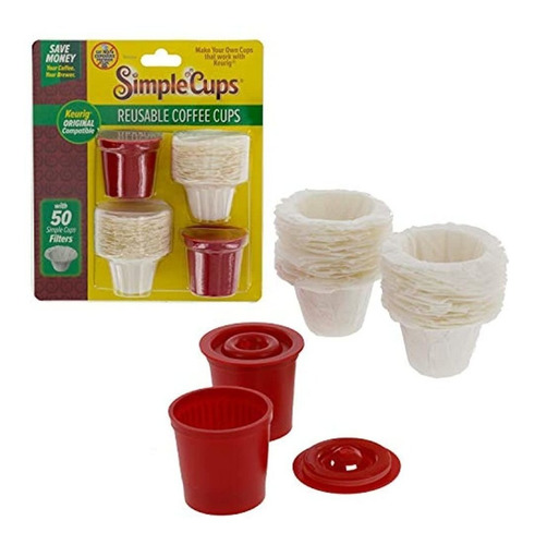 Tazas De Kcup De Cafe Reutilizables Juego De 2 Con 50 Filtr