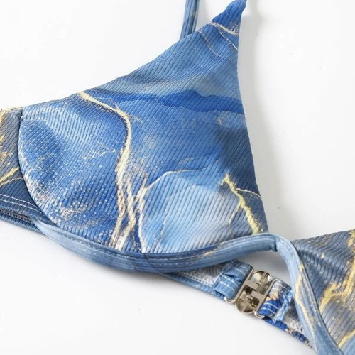 Traje De Baño Bikini De 3 Piezas Con Falda Vaporosa