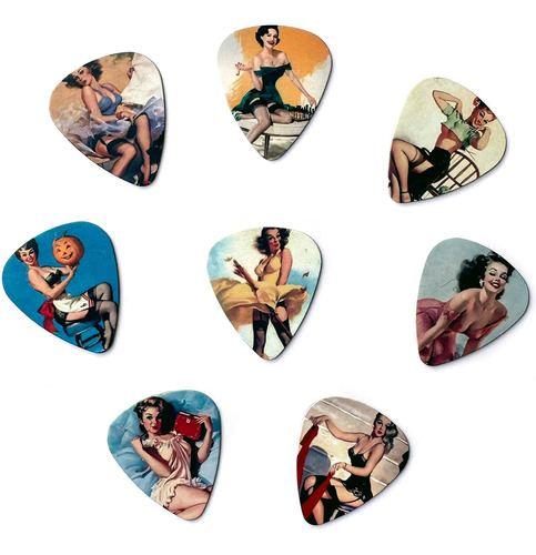 Púas De Guitarra Pin Up Girl - Paquete De 6 Tablillas De Gui