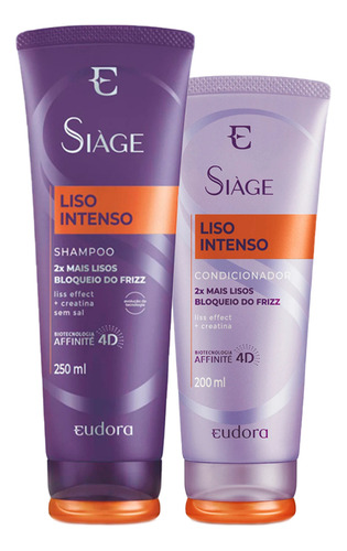 Kit Siàge Liso Intenso Shampoo Condicionador Eudora
