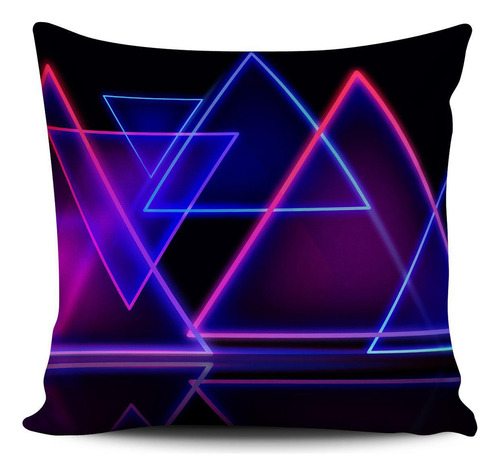 Kit 4 Capas Almofadas Decorativas Geometrica Neon 45x45cm