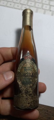 Botellita Antigua Miniatura Vino Blanco Cansiller Llena