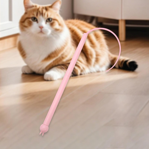 Cat Teaser Stick Toy Cat Toy Funny Portable Handheld Rosa