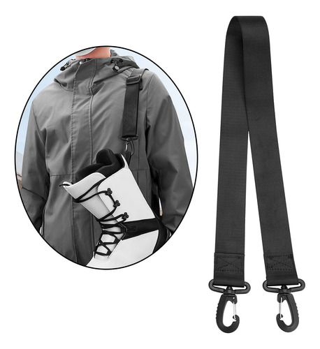 3 Ski Shoulder Carrier Shoulder Leash Easy Carry Negro