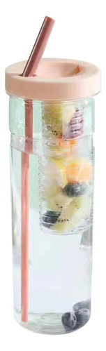 Botella De Agua Con Infusor De Fruta De Paja Portátil Gran