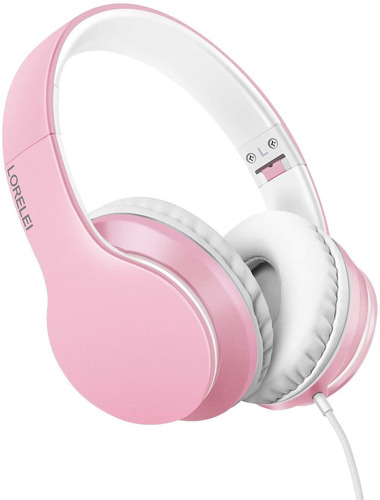Auriculares Headphones Con Cable Microfono Plegables Rosa