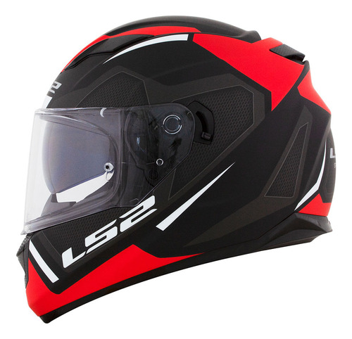 Capacete Ls2 Ff320 Stream Edge Preto/cinza/vermelho Fosco