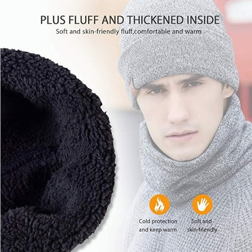 Imagen 3 de 10 de Set Invierno: Gorro Polar, Cuello Polar Y Guante De Lana