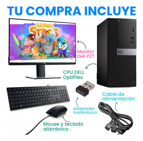Equipo Pc Dell Optiplex 27 Core I7 7th 16gb Ram 512gb Ssd (Reacondicionado)