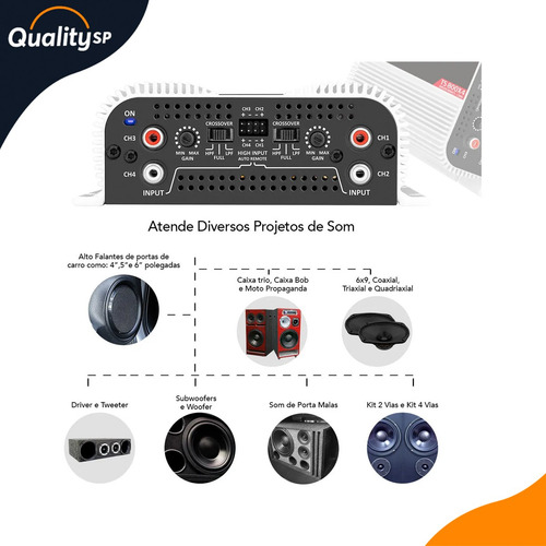 Modulo Amplificador Taramps Ts 800x4 800w Rms 4 Canais 2ohms