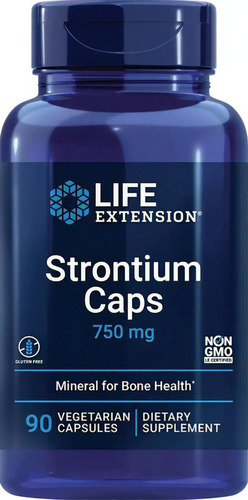 Strontium 750 Mg 90 Caps Life Extension Salud Osea Estroncio Sabor Neutro