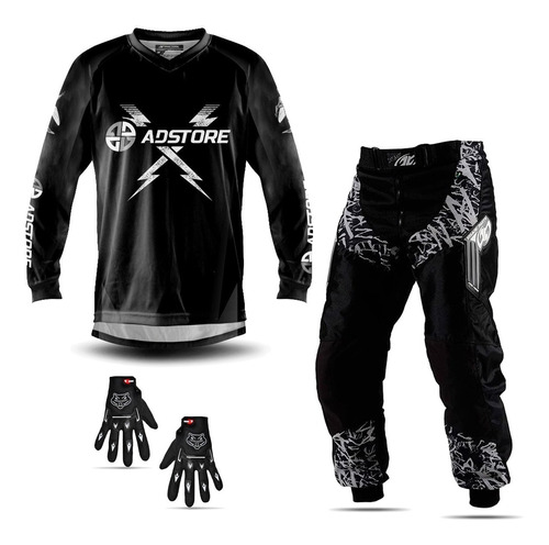 Conjunto Roupa Calça Camisa Luva  Insane Motocross Trilha