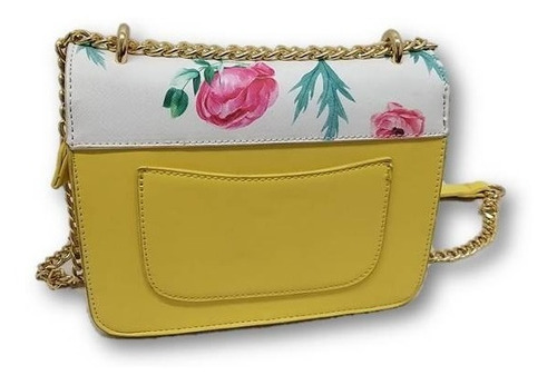 Imagen 2 de 6 de Bolso De Dama Con Correa Cadena Y Flores