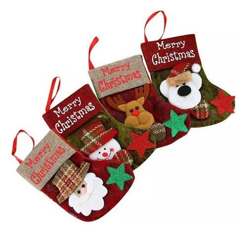 L Calcetín De Navidad, Paquete De 4 Calcetines Clásicos De