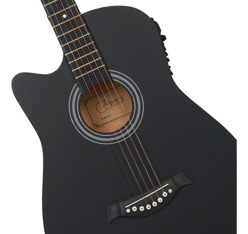 38inch Guitarra Zurda Electroacustica Acustica Clasic Barata Color Negro Orientación De La Mano Zurdo