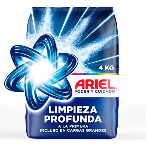 Detergente en Polvo Ariel Limpieza Profunda a la Primera 4kg , Polvo Ultra Fino