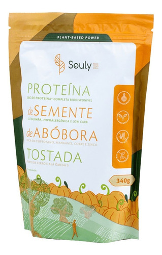 Suplemento Em Pó Souly Proteína De Semanete De Abóbora Tostada Vegana De 340g