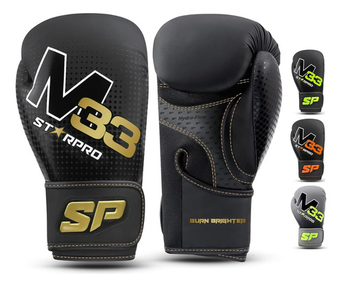 Guantes De Boxeo Starpro 14 Oz Black Mate/gold