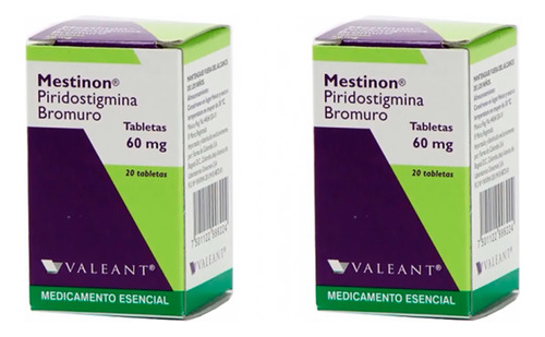 Mestinon Tabletas 60 Mg, 20 Tabletas C/u Pack X2