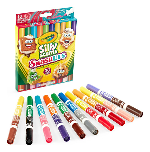 Marcadores Dual Aromáticos Lavables Crayola Scents 10pzs 20 Colores