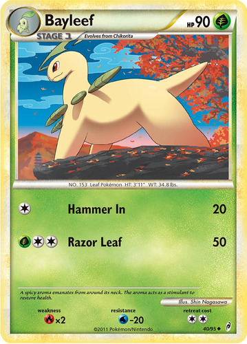 Cartas Pokemon Bayleef 40/95 Reverse Call Of Legends Cl