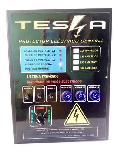 Protector Electrico General Tesla Trifasico 200 Amp Por Fase