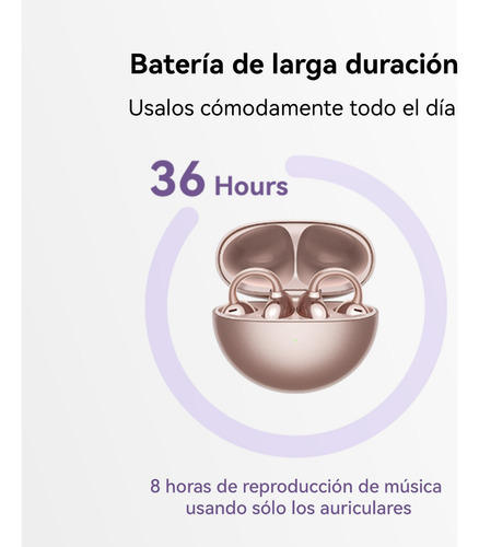 Audífonos Huawei Freeclip Inalámbricos Bluetooth Oro Rosa