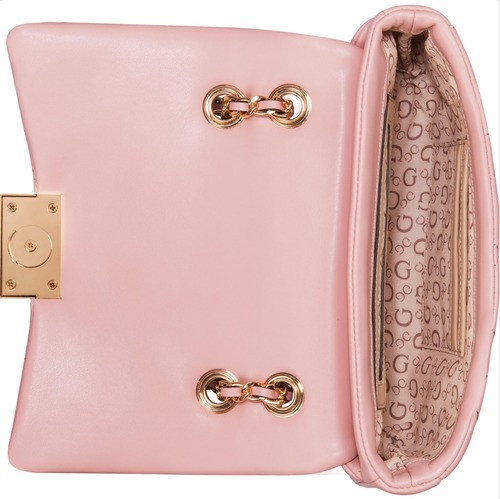 Bolsa Guess Factory Vg959670-poe Acabado de los herrajes Níquel Color Rosa claro Correa de hombro Rosa claro Diseño de la tela Lisa