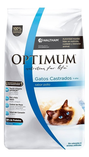 Alimento Optimum Gato Castrados X 3 Kg